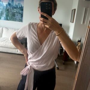 Marylin Wrap Top in Rosewater from Marine Layer